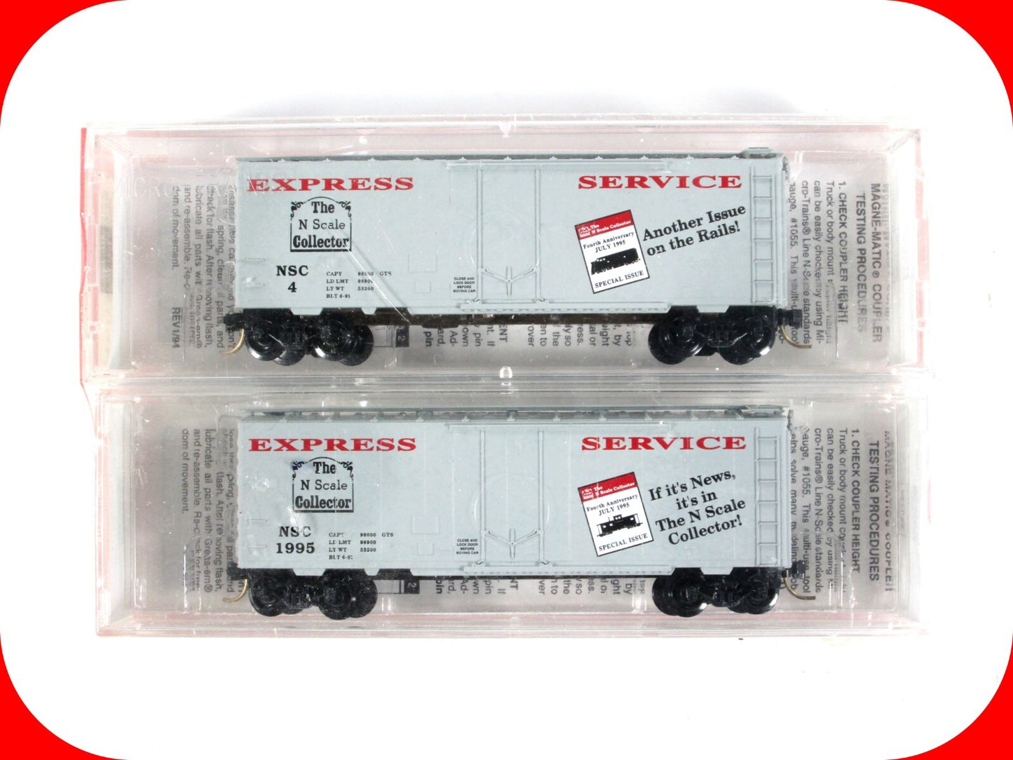 N Scale **EXPRESS SERVICE** Box Car Set - NSC 4, 1995 - Micro Trains Special Run