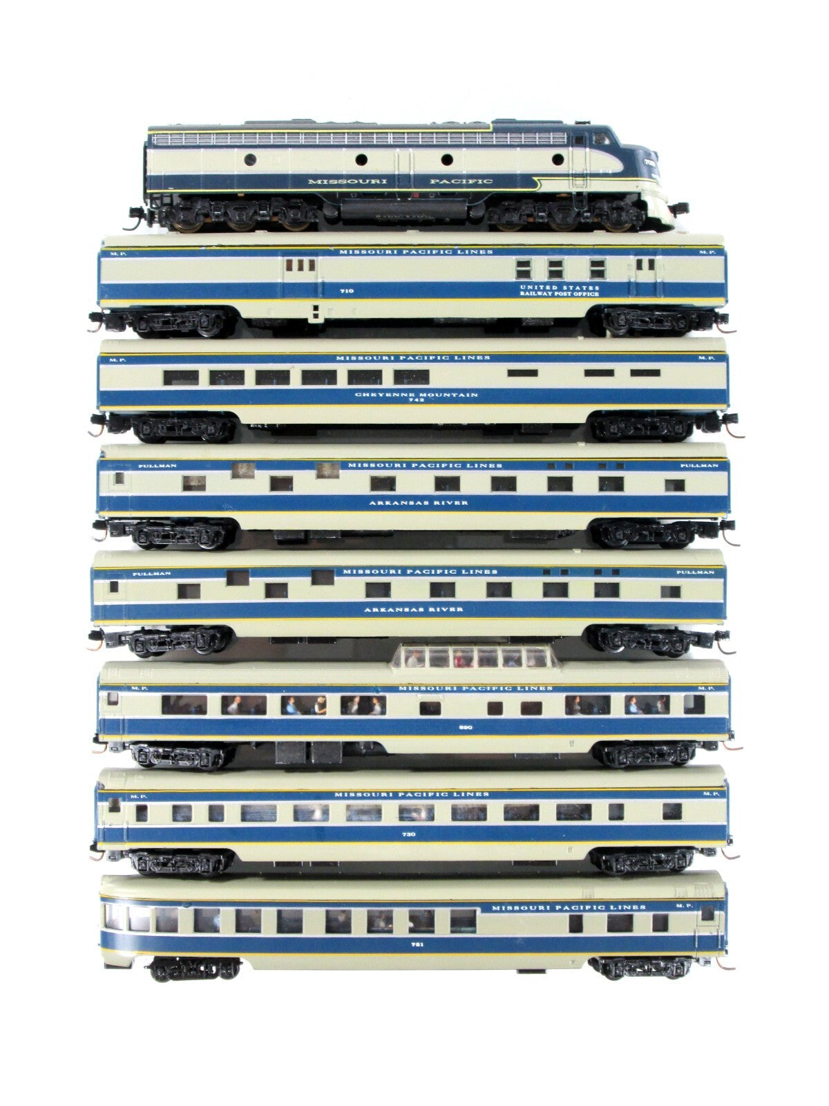 N Scale ***MISSOURI PACIFIC*** E8 & 7-Passenger Set - Con-Cor, Life Like w/ DCC