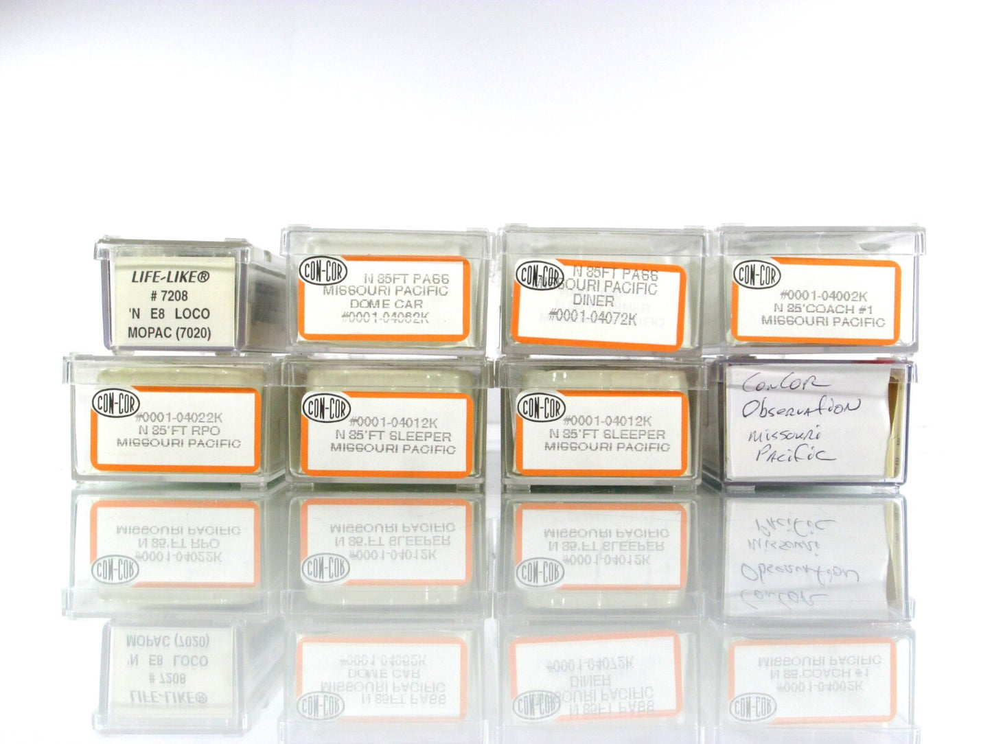 N Scale ***MISSOURI PACIFIC*** E8 & 7-Passenger Set - Con-Cor, Life Like w/ DCC