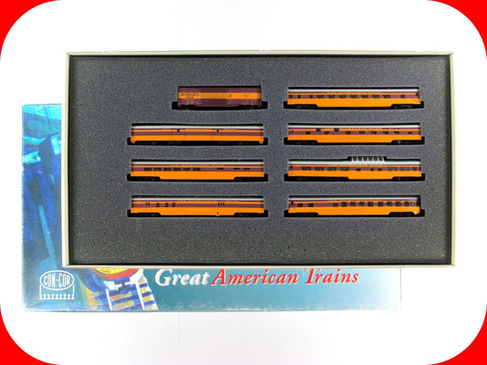 N Scale ***MILWAUKEE HIAWATHA*** Box Car & 7-Passenger Set #2 --- Con-Cor 041012