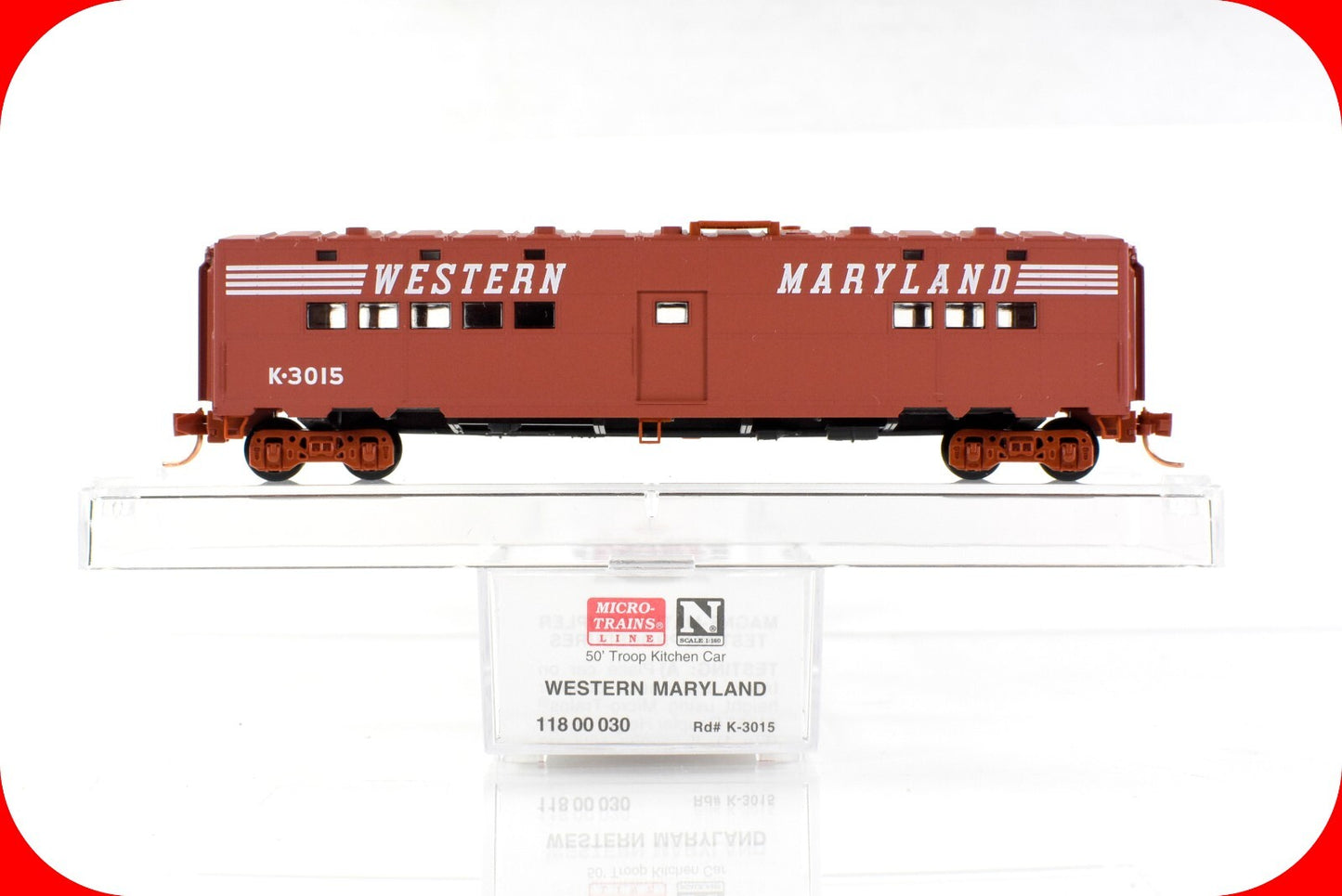 N Scale **WESTERN MARYLAND** 50' Troop Kitchen Car K-3015 -Micro Trains 11600030