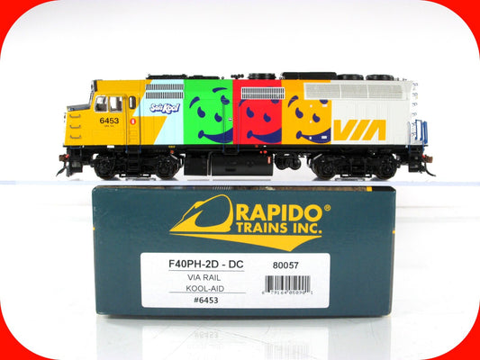 HO Scale ***VIA RAIL KOOL-AID*** F40PH-2D #6453 - Rapido Trains 80057 ***DCC Rdy