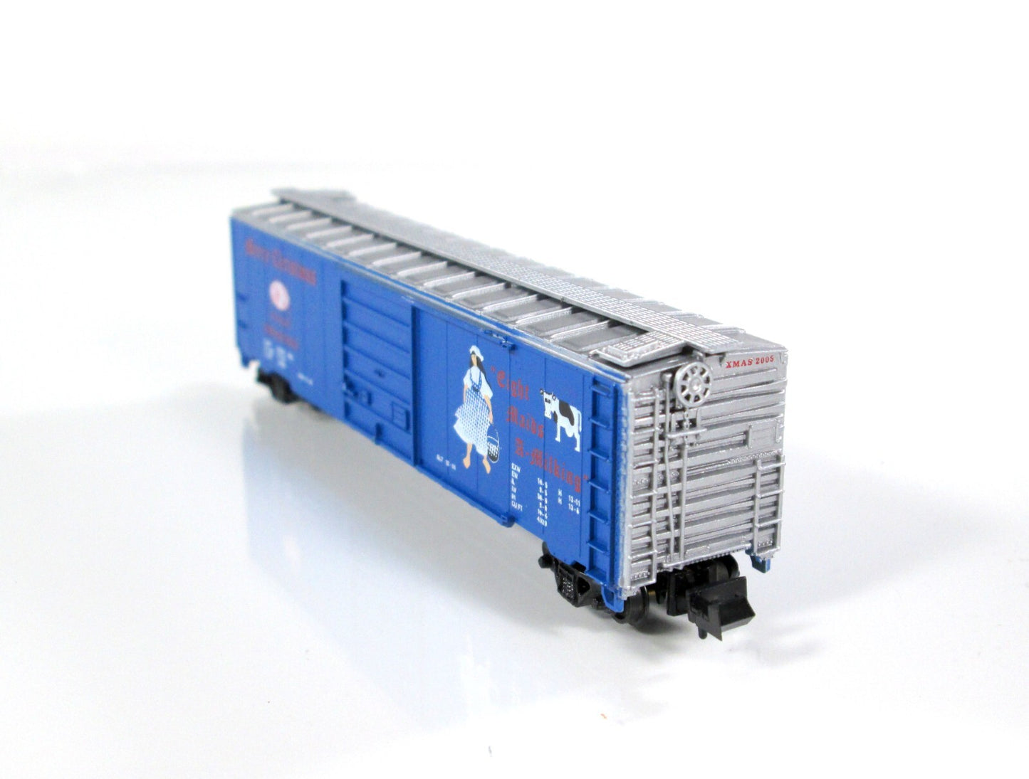 N Scale ***EIGHT MAIDS A-MILKING*** 12 Days of Christmas Box Car, Con-Cor 02005N