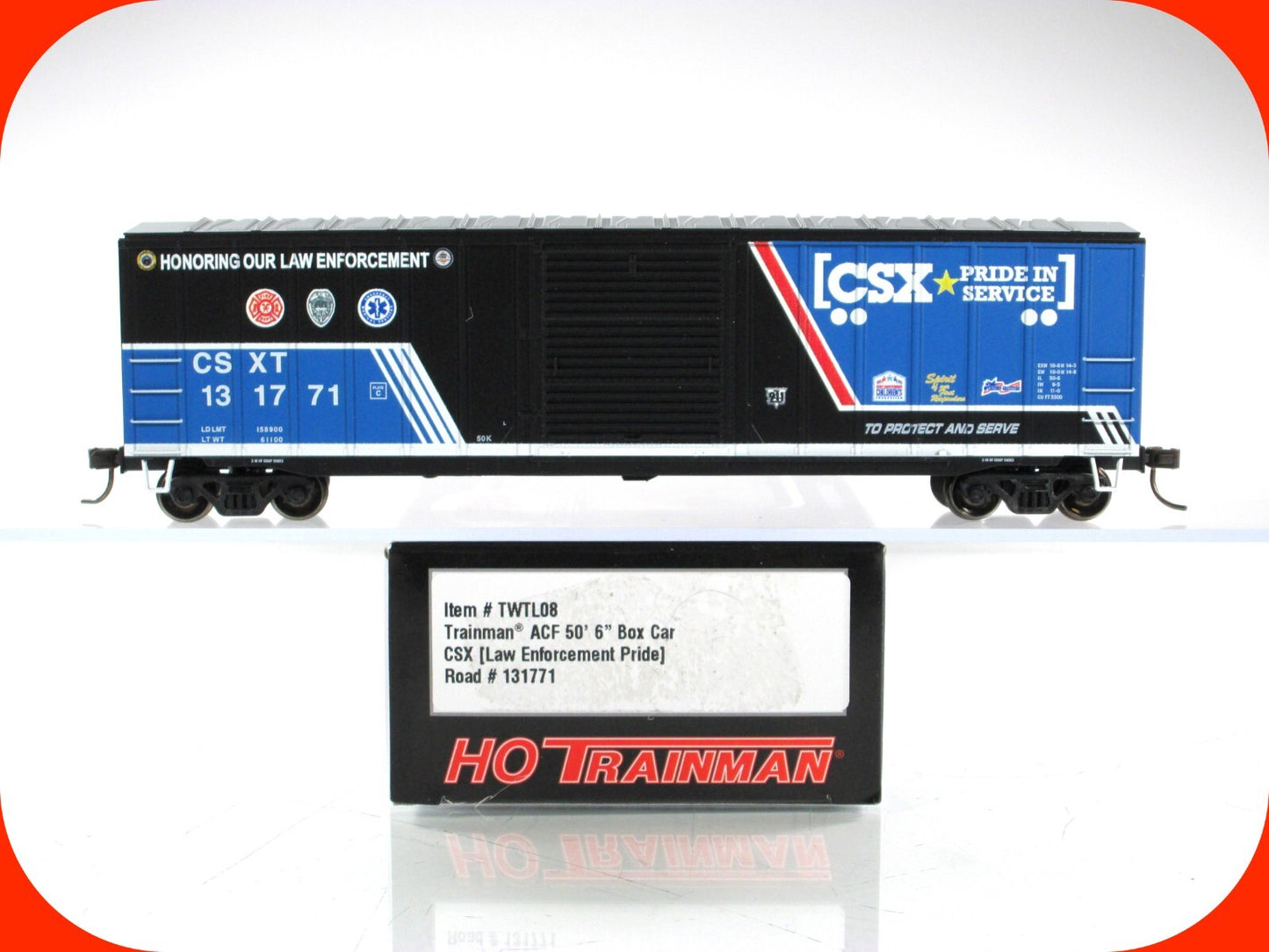 HO Scale ***HONORING LAW ENFORCEMENT*** Box Car, CSX 131771 - Atlas TWTL08 *RARE