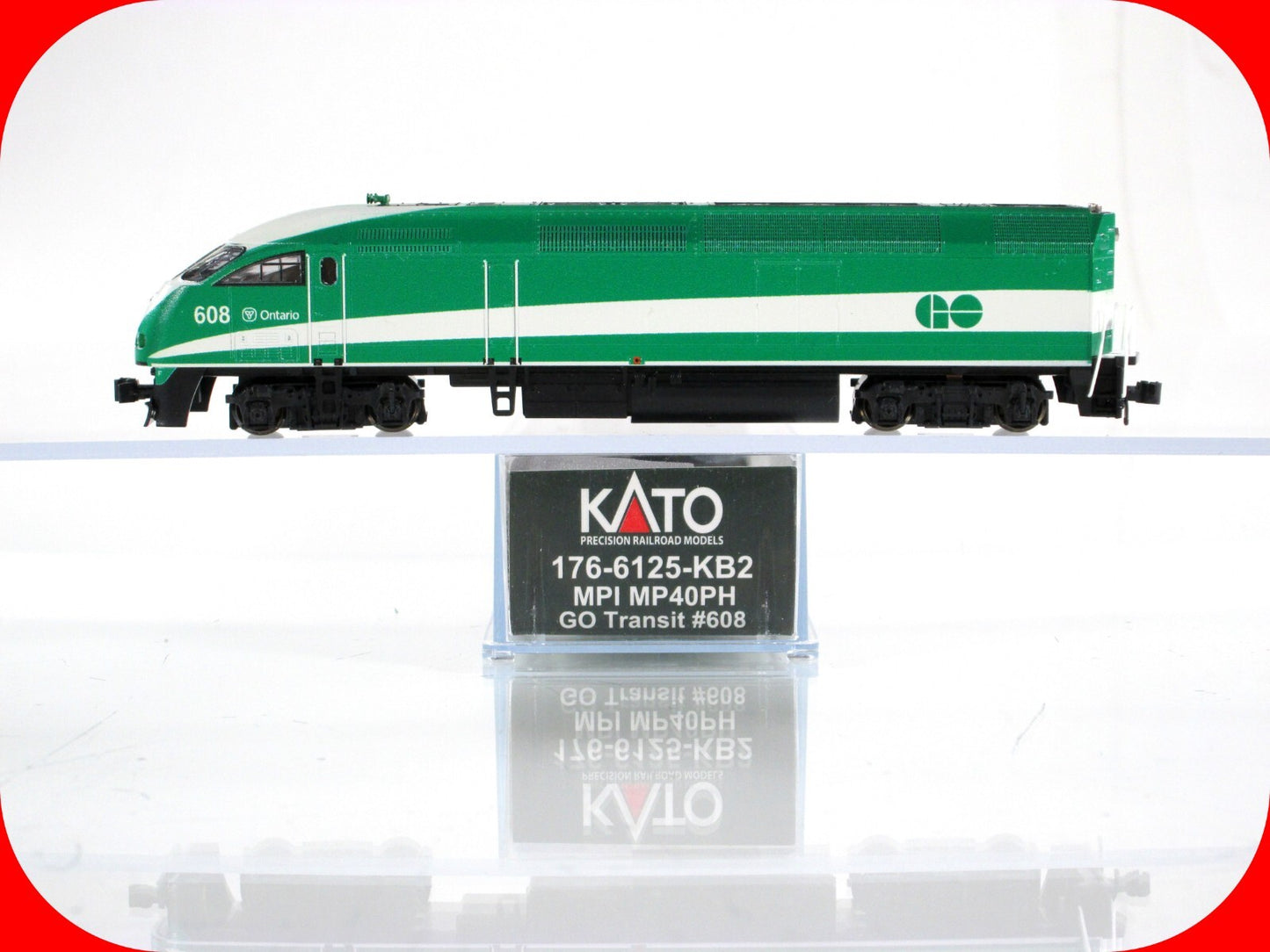 N Scale **GO TRANSIT** MPI MP40H #608 - Kato 176-6125-KB2 *KOBO Custom*, DCC Rdy