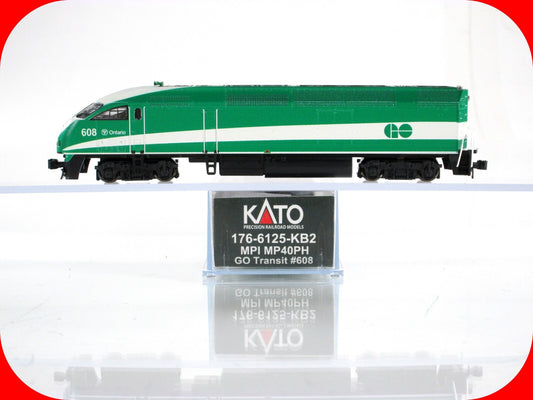N Scale **GO TRANSIT** MPI MP40H #608 - Kato 176-6125-KB2 *KOBO Custom*, DCC Rdy