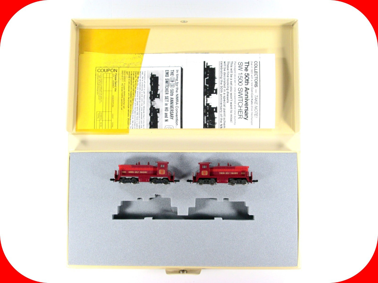 N Scale ***NMRA 50th Anniversary*** SW 1500 Switcher Set #1985 - Con-Cor ***RARE