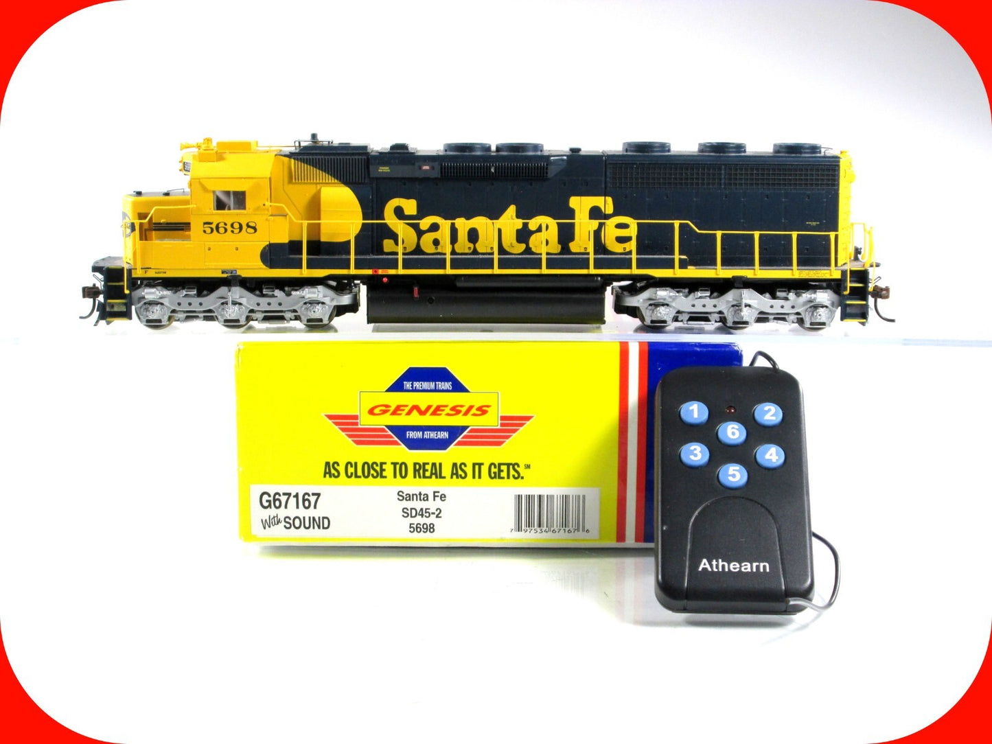 HO Scale ***SANTA FE*** SD45-2 #5698 --- Athearn G67167, w/ DCC Sound and Remote