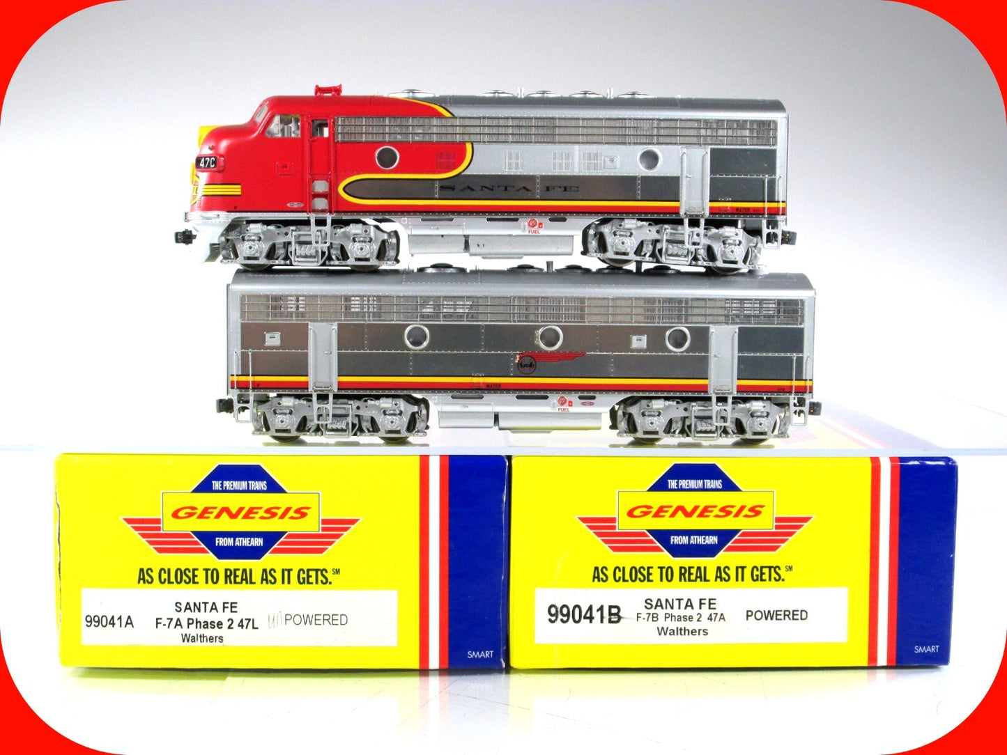 HO Scale ***SANTA FE*** F7A-F7B Locomotives #47 -- Athearn Genesis 99041, w/ DCC