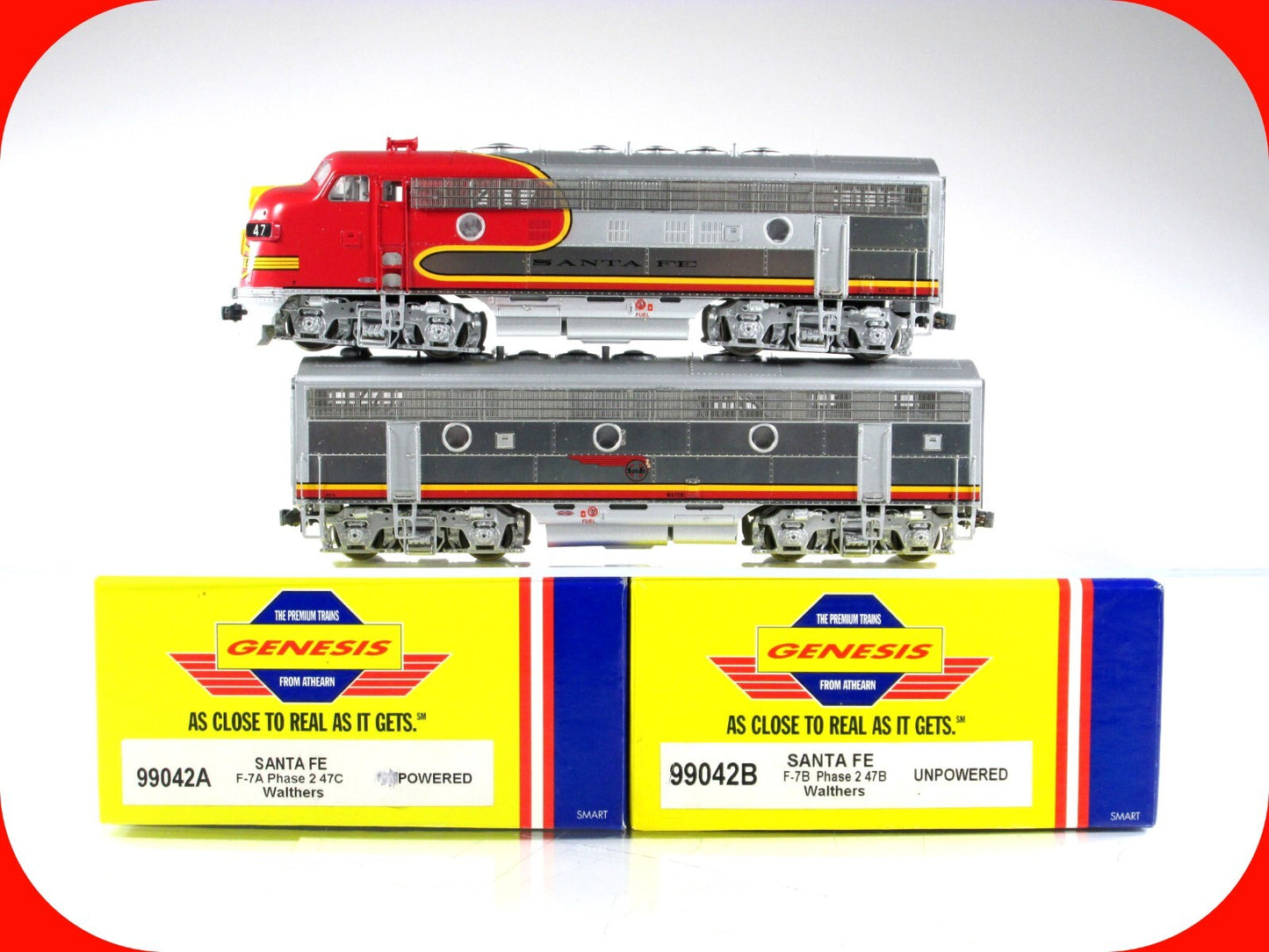 HO Scale ***SANTA FE*** F7A-F7B Locomotives #47 -- Athearn Genesis 99042, w/ DCC