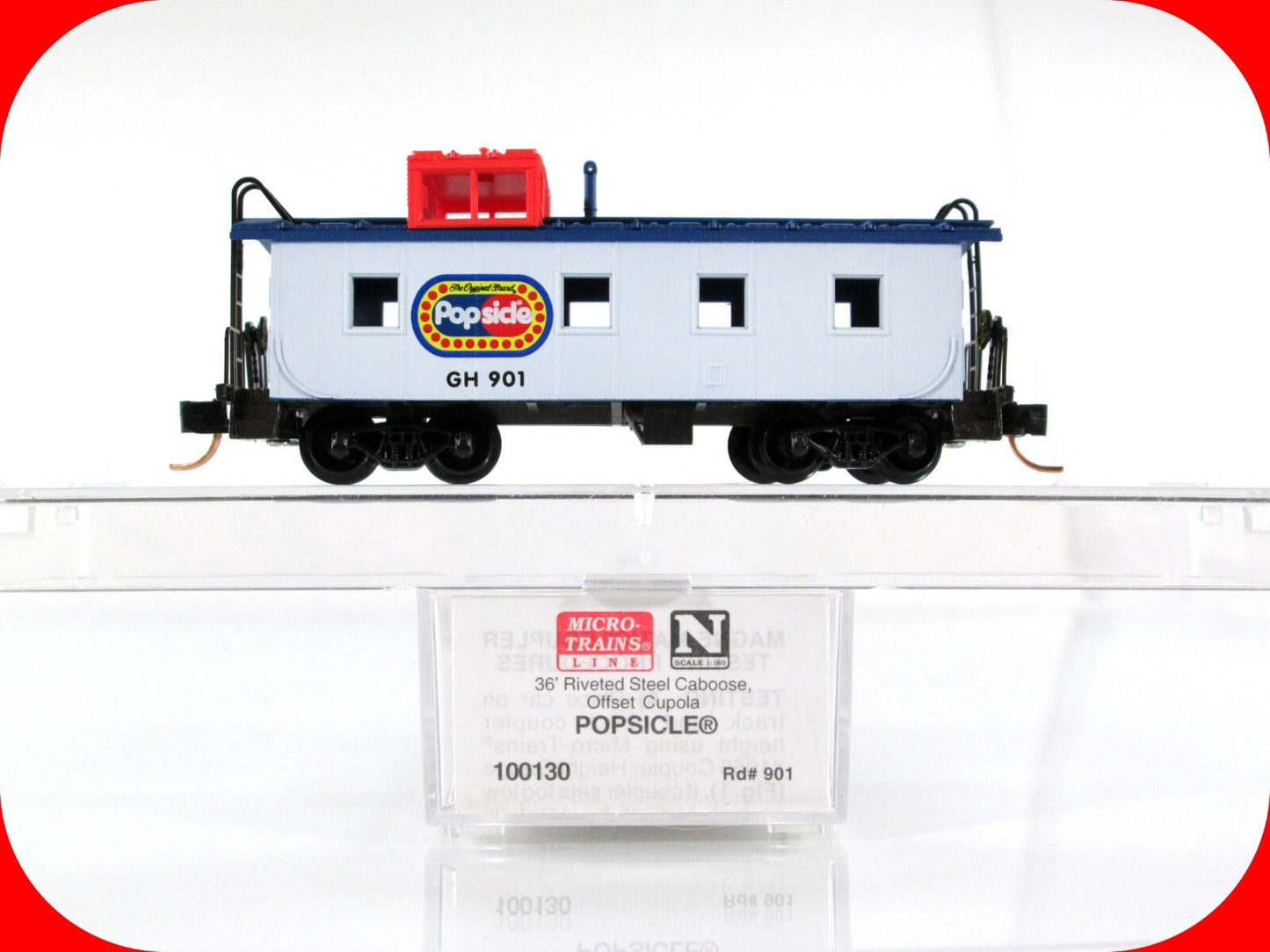 N Scale **POPSICLE** 36' Riveted Steel Cupola Caboose #901 - Micro Trains 100130