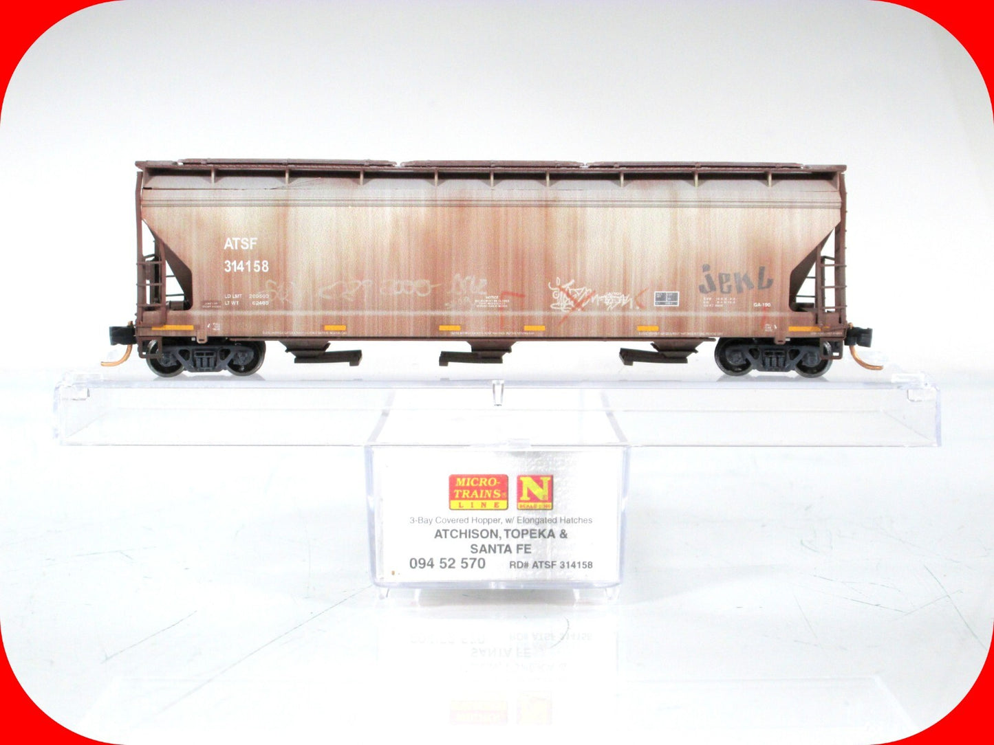 N Scale **SANTA FE** Weathered & Graffiti Hopper #314158 - Micro Trains 99305550