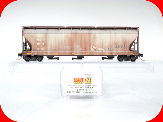 N Scale **SANTA FE** Weathered & Graffiti Hopper #314158 - Micro Trains 99305550