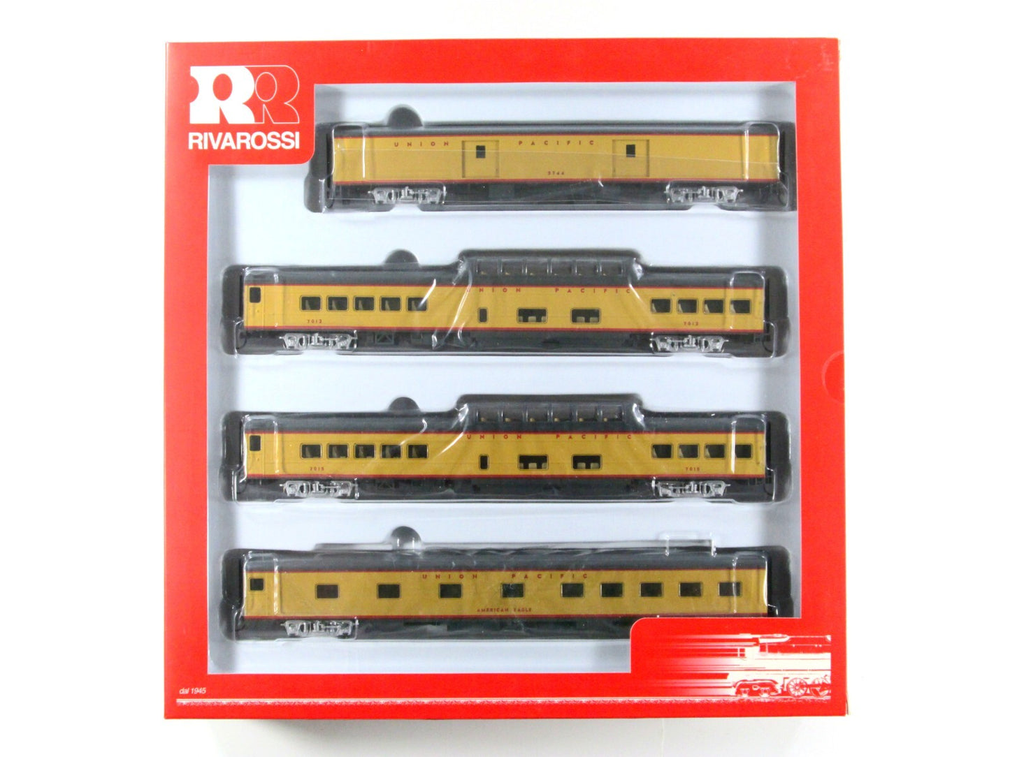 HO Scale UNION PACIFIC Lightweight Passenger Set B, Rivarossi R6996, Knuckle Cpl