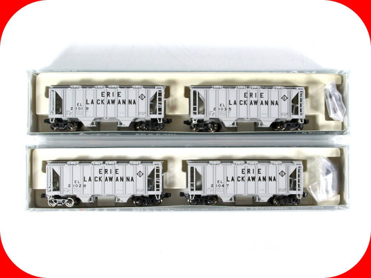 N Scale ***ERIE LACKAWANNA*** ACF 70ton 2-Bay Hopper 4-Pack - Kato 186-0201,0202