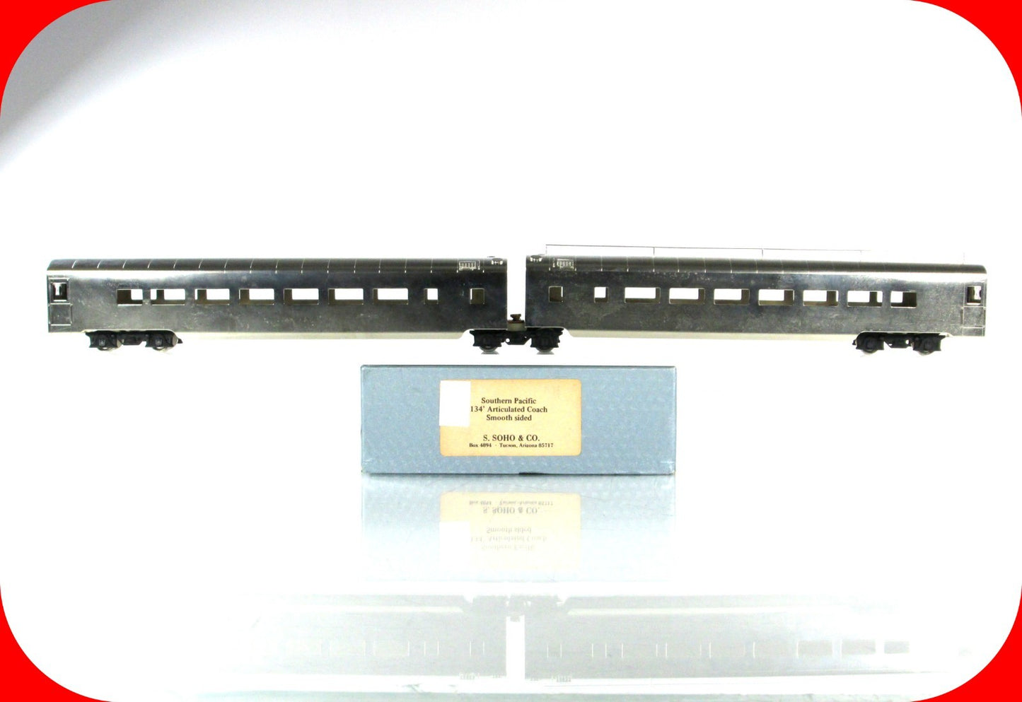 HO Scale Brass ***SOUTHERN PACIFIC*** Smooth Sided 134' Articulated Coach - SOHO