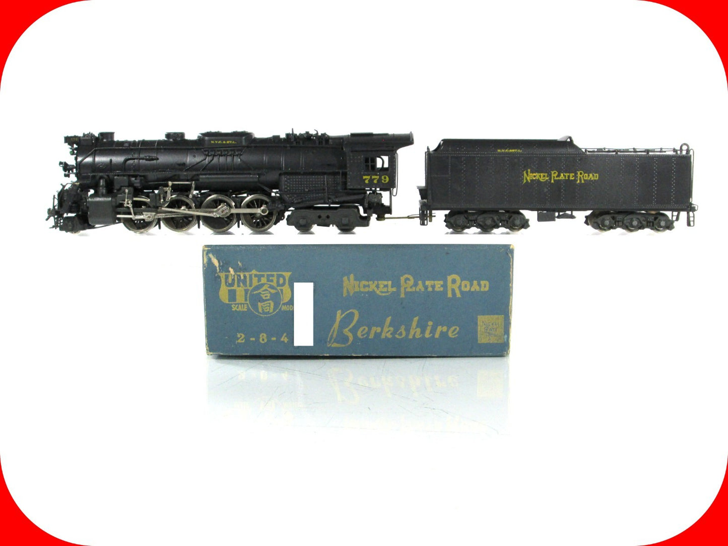 HO Scale BRASS ***NICKEL PLATE ROAD*** 2-8-4 Berkshire #779 -- United PFM **Read