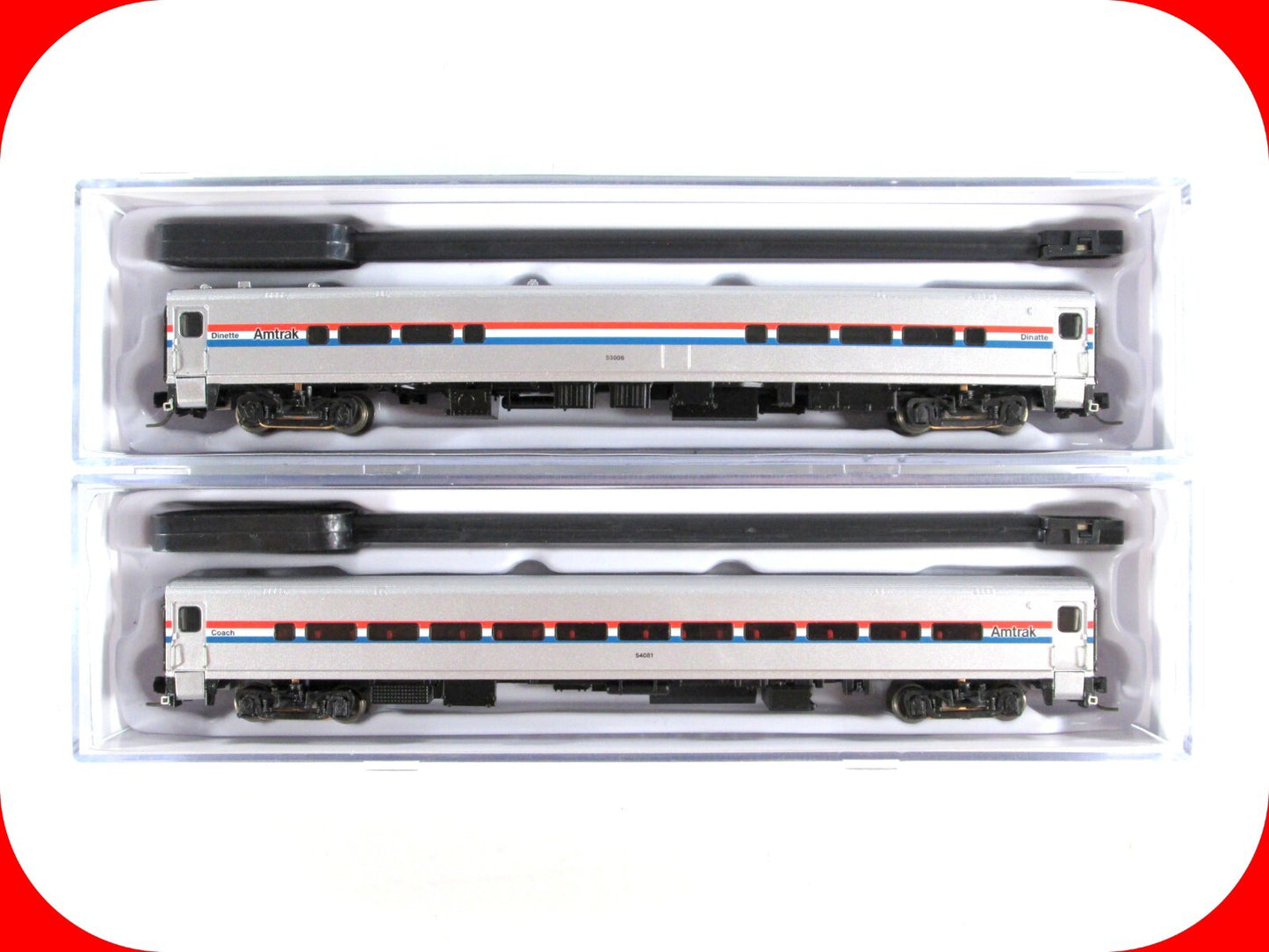 N Scale AMTRAK Phase III Coach & Dinette Set - AMTK 54081, 53006 - Rapido TRAINS