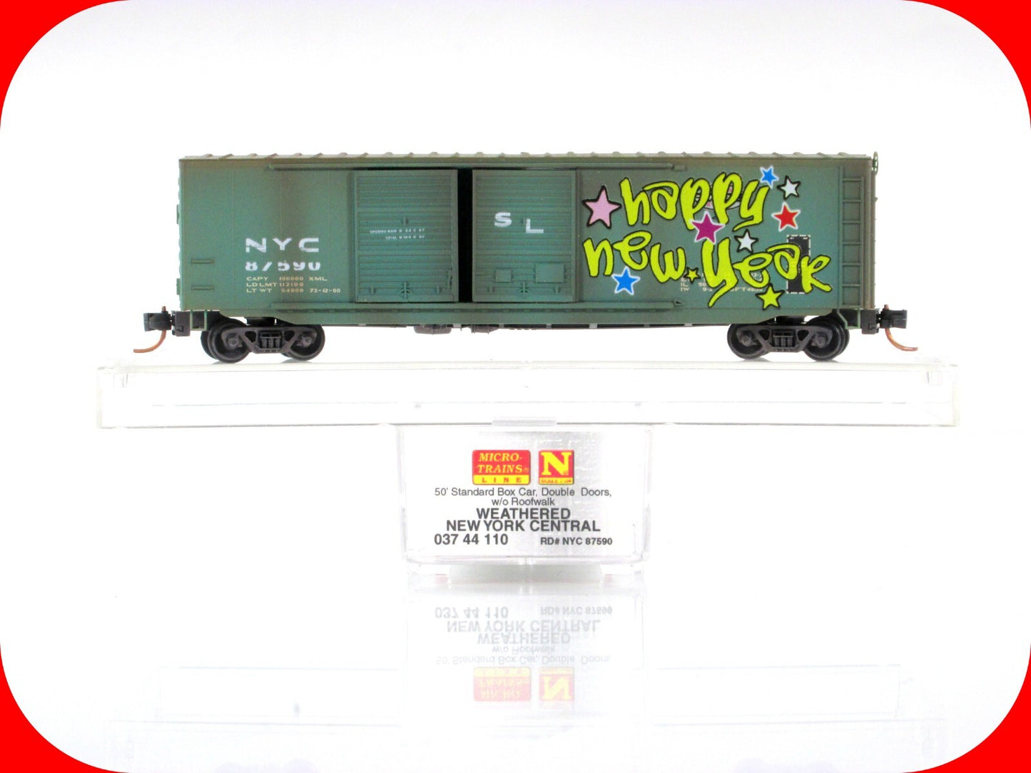 N Scale ****NYC   HAPPY NEW YEAR**** Graffiti Box Car --- Micro Trains 03744110