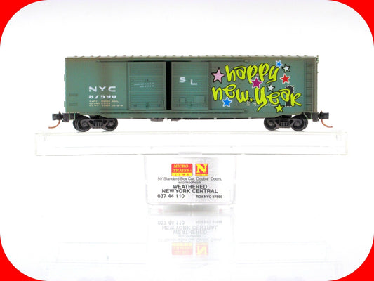 N Scale ****NYC   HAPPY NEW YEAR**** Graffiti Box Car --- Micro Trains 03744110