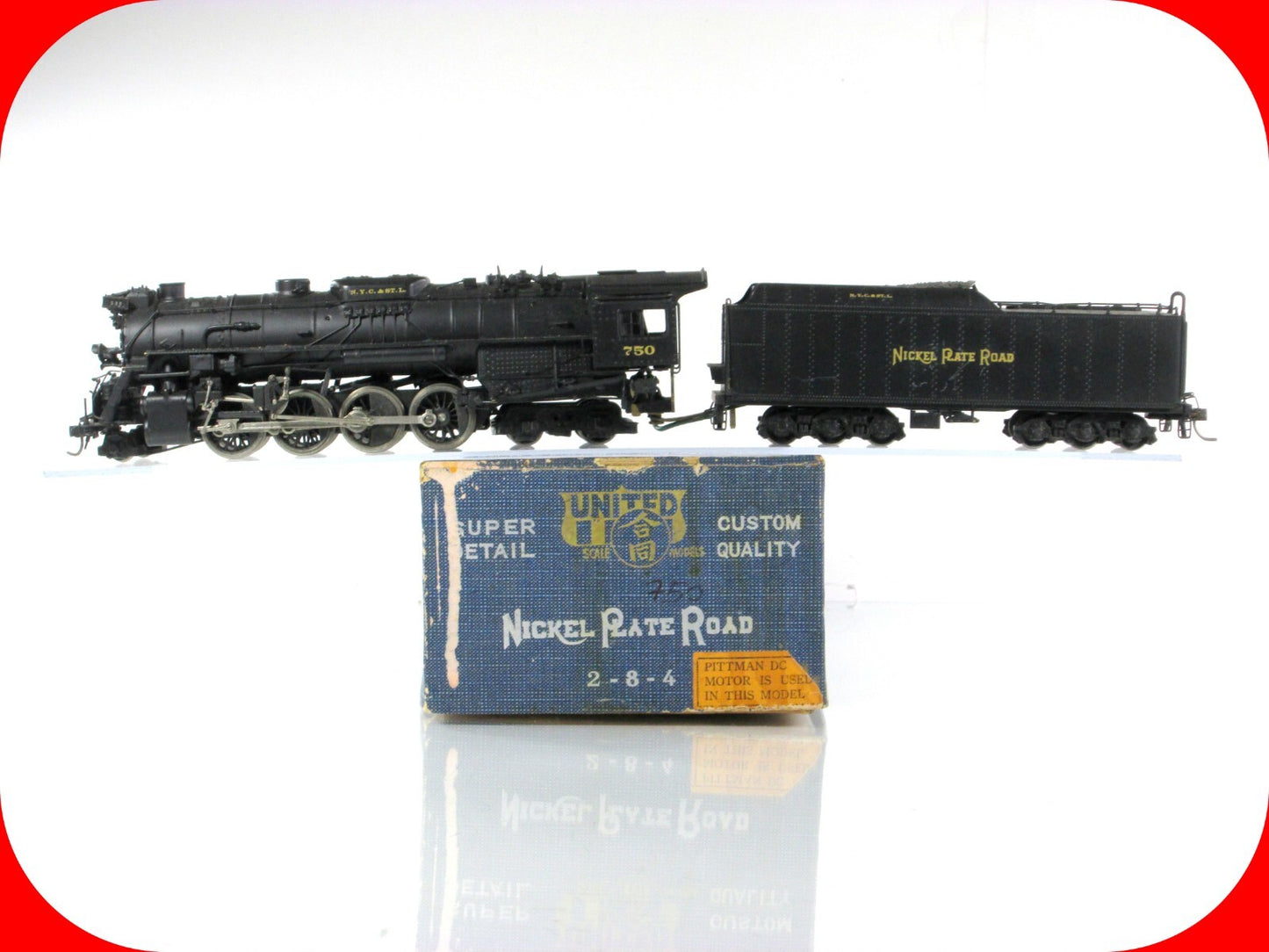 HO Scale BRASS Nickel Plate Road 2-8-4 Steam Locomotive, NKP 750 - United Models