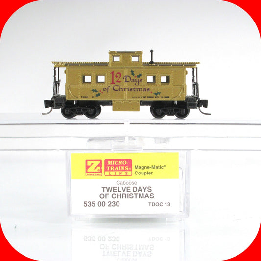 Z Scale ***12 Days Of Christmas*** Caboose TDOC 13 - Micro Trains 53500230 *RARE