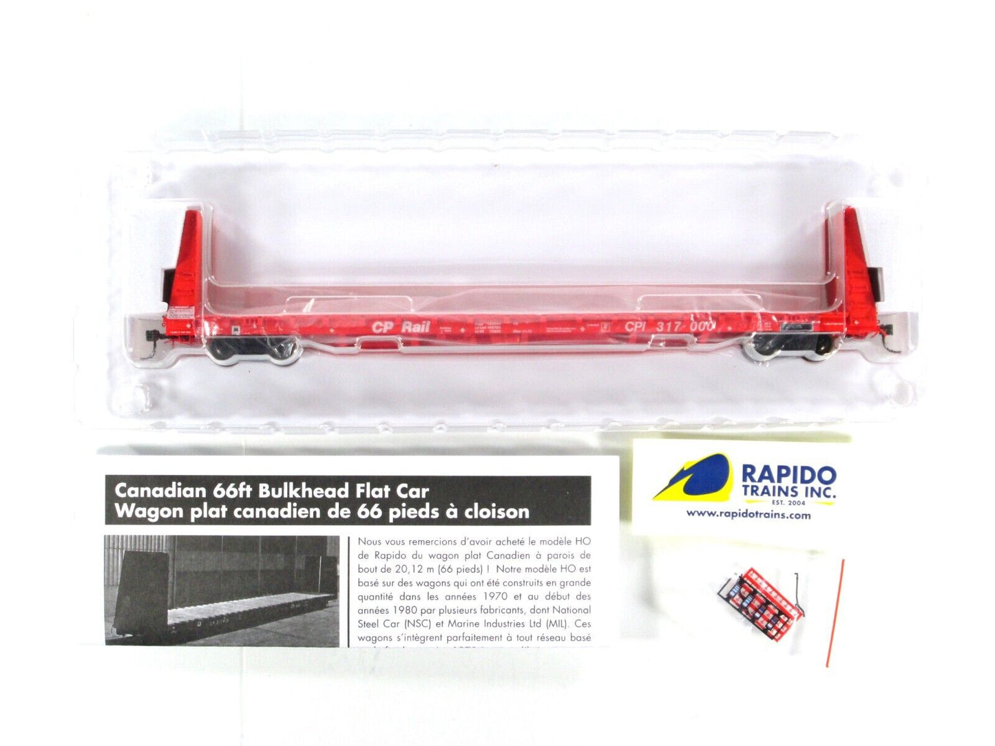 HO Scale ***CANADIAN PACIFIC*** Bulkhead Flat Car 6-Pack - Rapido Trains 147001A