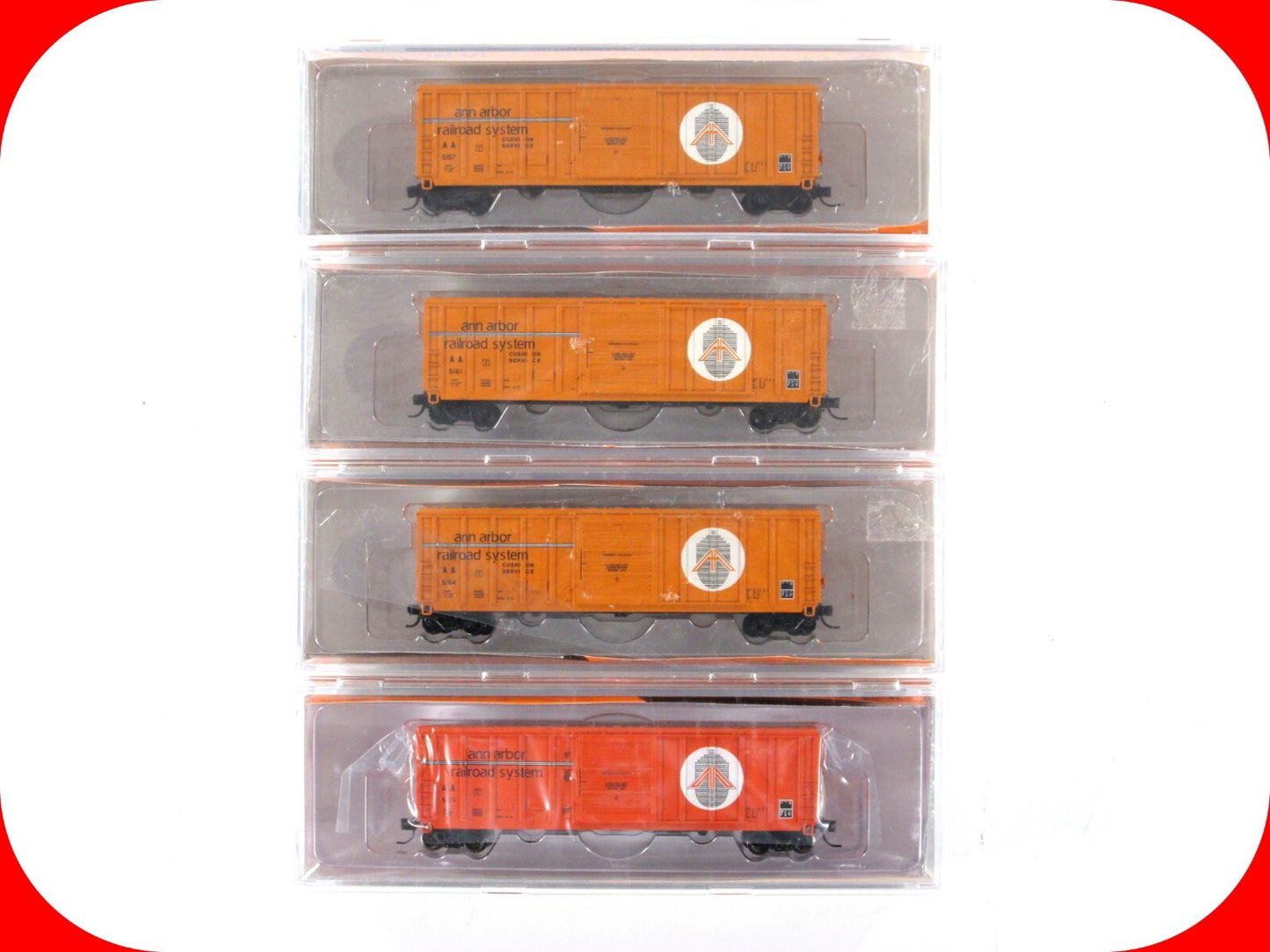 N Scale *ANN ARBOR RAILROAD SYSTEMS* 50' Box Car 4-Set - Fox Valley 8114 **RARE*