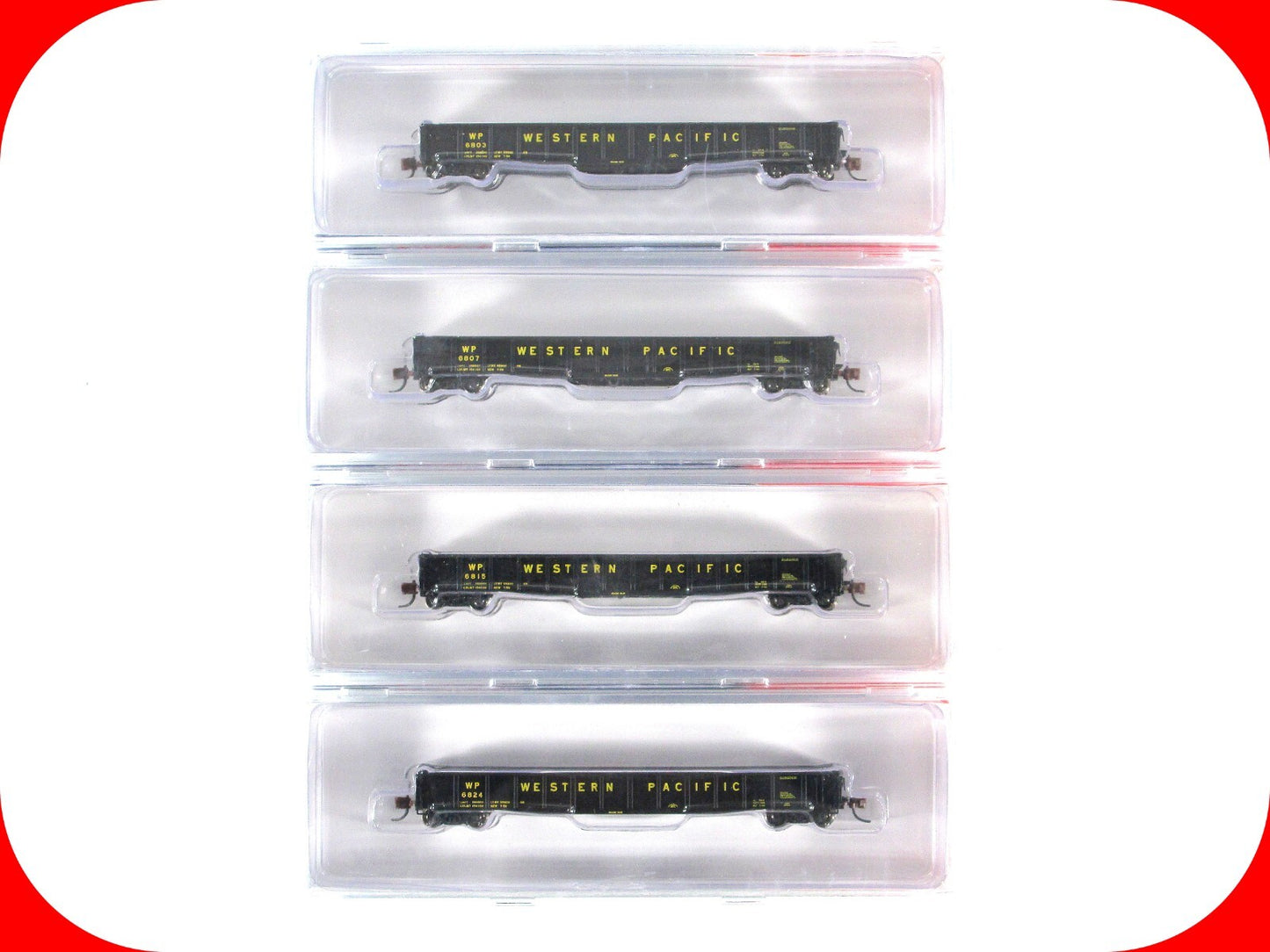 N Scale **WESTERN PACIFIC** ACF 70-Ton 52' Gondola 4-Car Set - BLMA Models *RARE