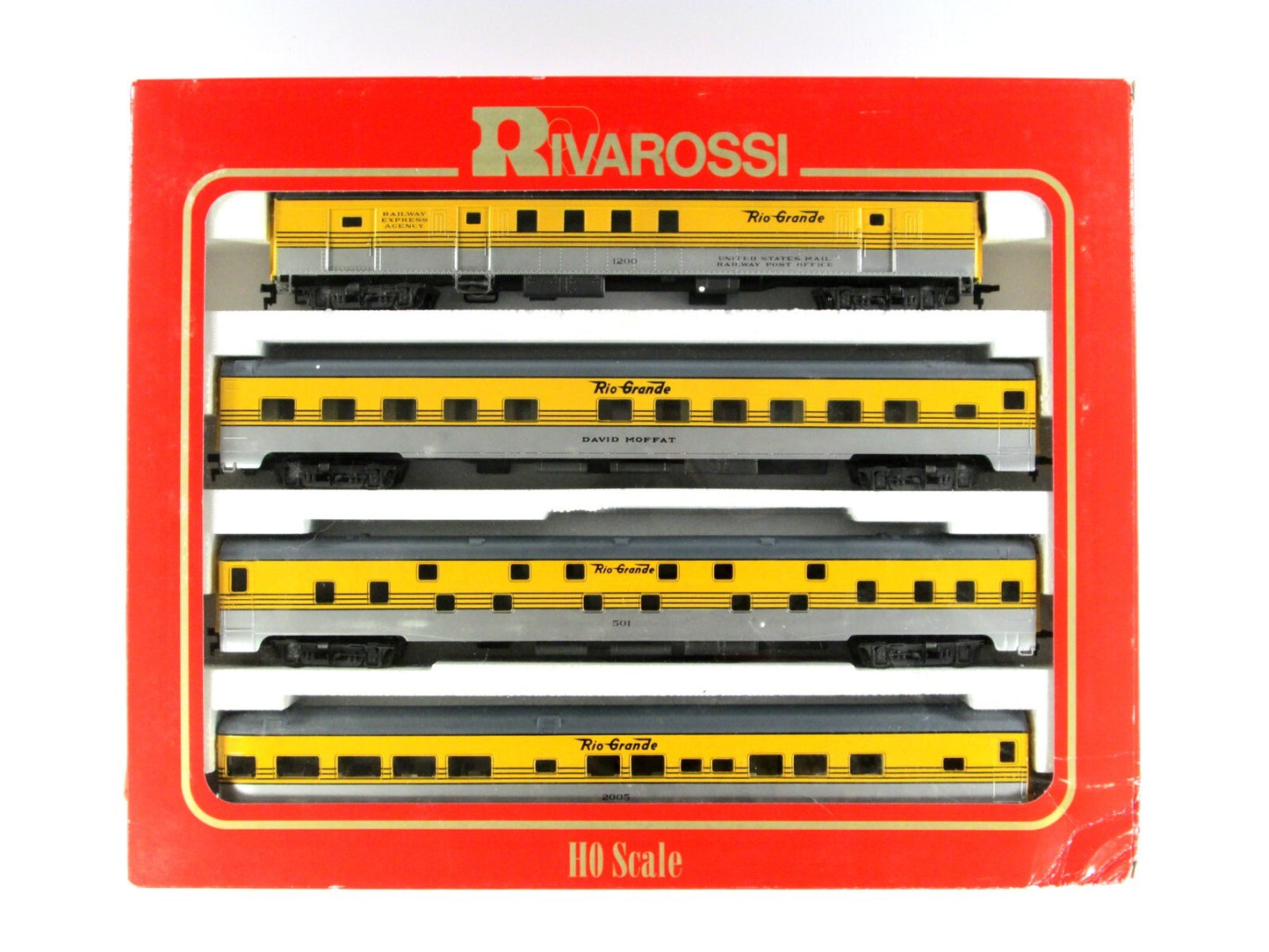 HO Scale DENVER RIO GRANDE 1930s Lightweight Passenger 4-Car Set -Rivarossi 6937