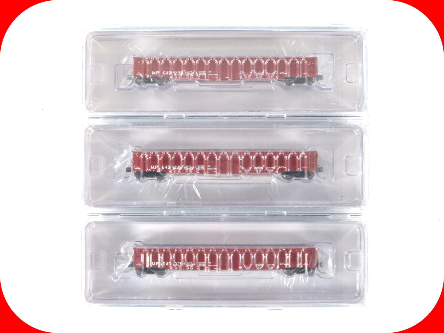 N Scale **MISSOURI PACIFIC** 52' Gondola 3-Car Set - TrainWorx FVM 25203 **RARE