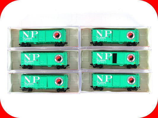 N Scale ****NORTHERN PACIFIC**** 40' Box Car 6-Pack Set ---- Intermountain 65749