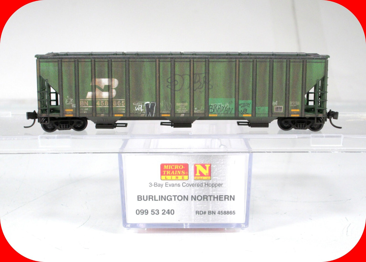 N Scale **BURLINGTON NORTHERN** Weathered Hopper #458865 - Micro Trains 99305680