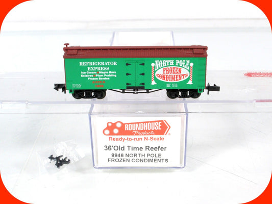 N Scale ***NORTH POLE*** 36' Old Time Reefer, NPFCX 1999 - Roundhouse 8946 *RARE