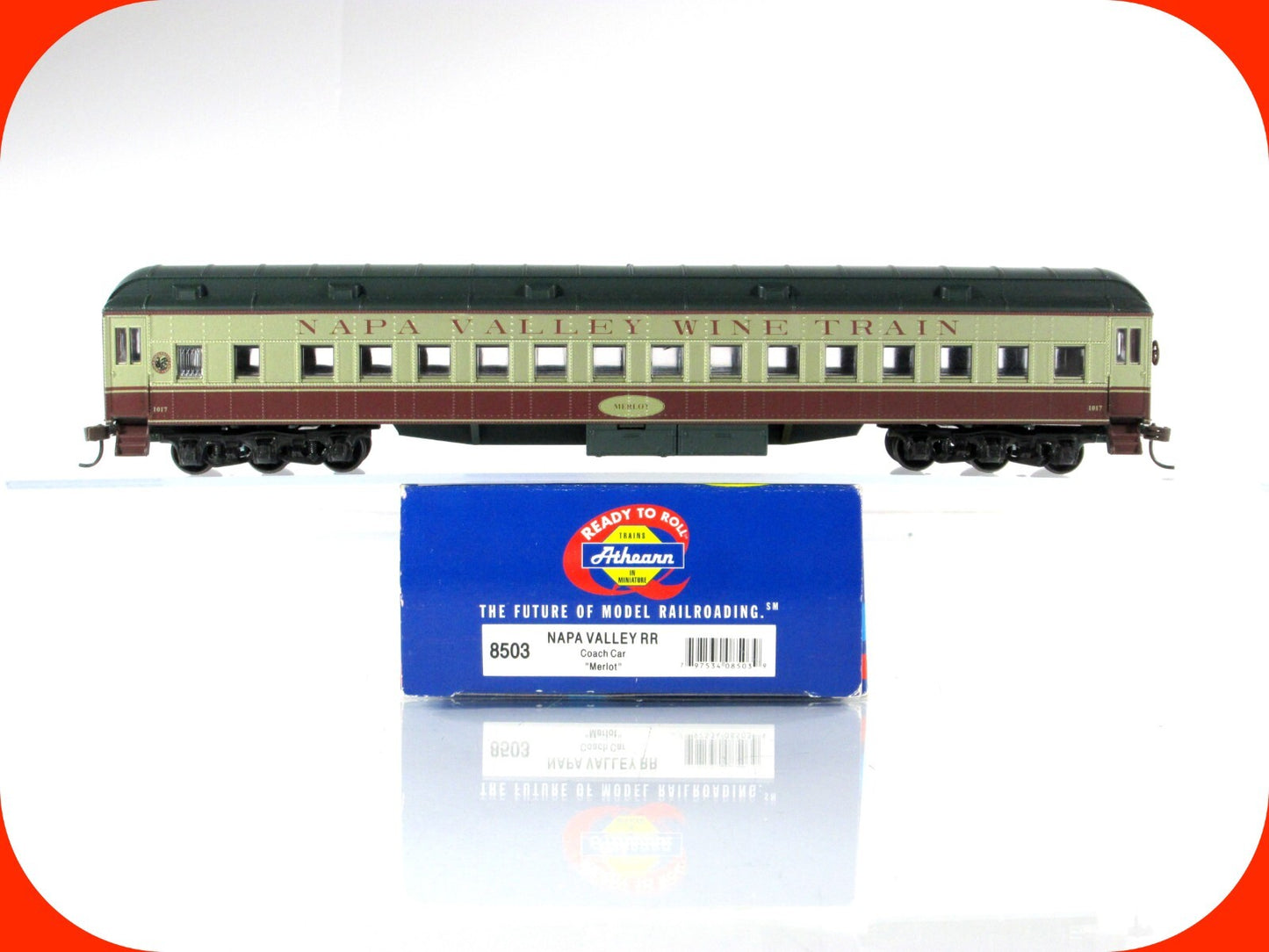 HO Scale ***NAPA VALLEY*** Passenger Coach "Merlot", NVRR 1017 ---- Athearn 8503