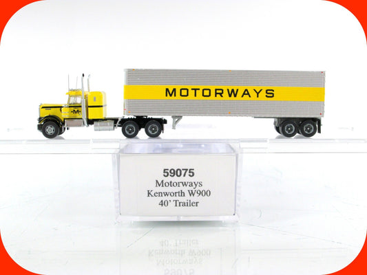 N Scale ***MOTORWAYS*** W900 Kenworth Tractor, 40' Trailer ----- Trainworx 59075