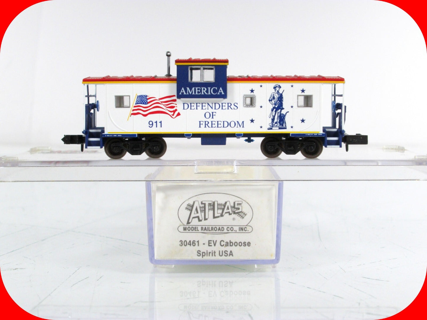 N Scale ***SPIRIT Of AMERICA   DEFENDERS of FREEDOM*** Caboose 911 -Atlas 30461