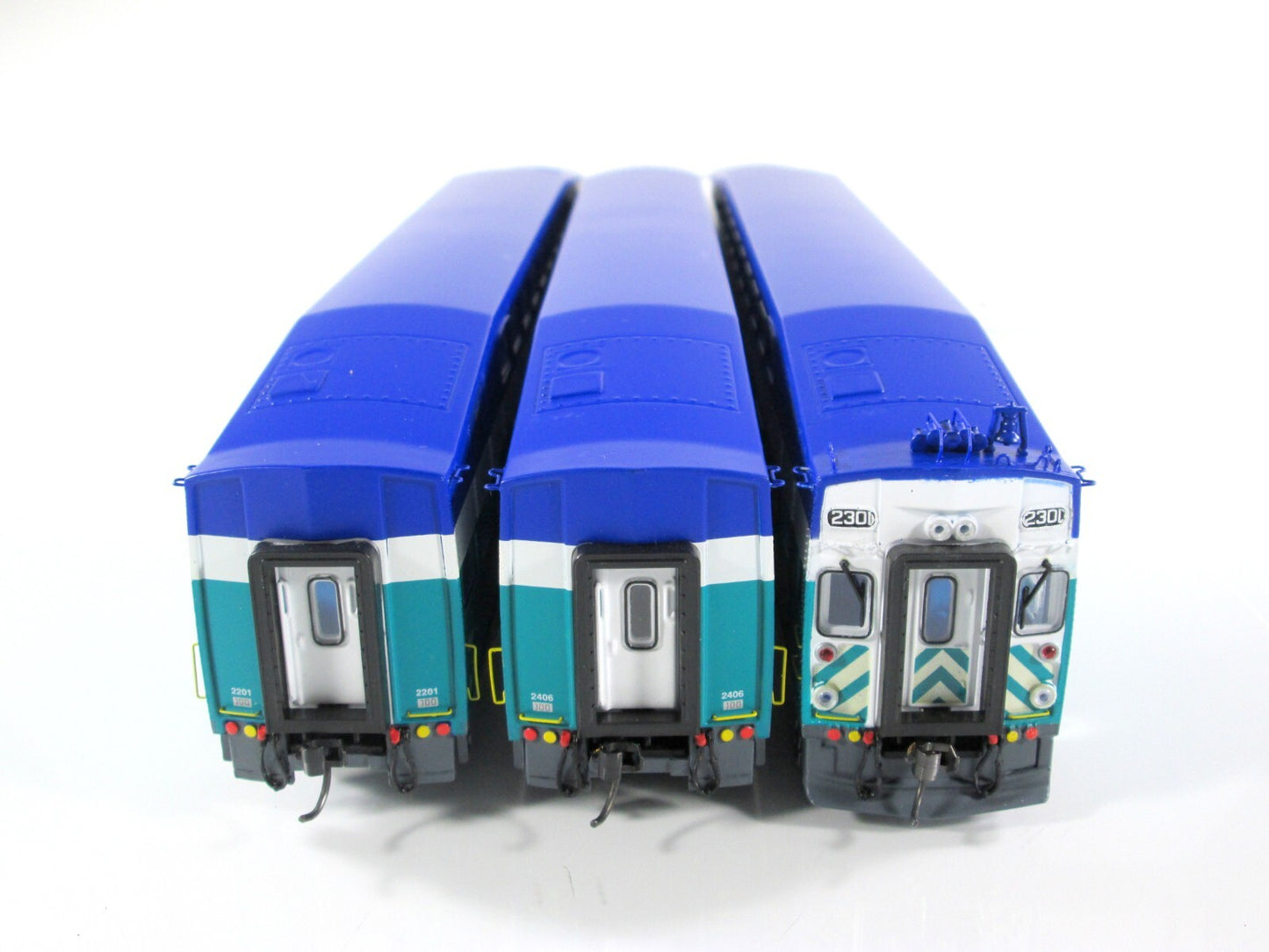 HO Scale ***SAN DIEGO COASTER*** Bombardier 3-Set #2301,2201,2406 - Athearn 2582