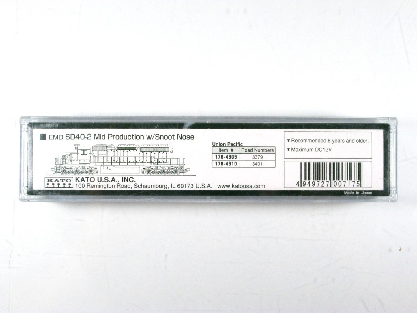 N Scale ***UNION PACIFIC*** SD40-2 Snoot Diesel #3401 -- Kato 176-4910 **DCC Rdy