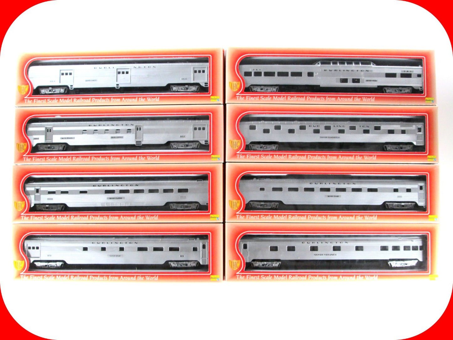 HO Scale ***BURLINGTON, CB&Q*** Lightweight Passenger Car 8-Pack Set - IHC 47818