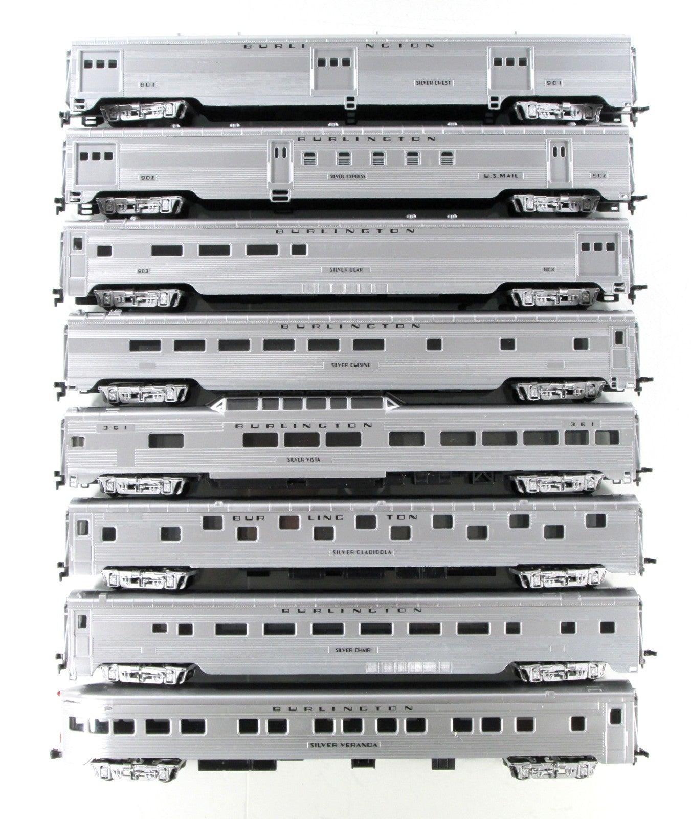 HO Scale ***BURLINGTON, CB&Q*** Lightweight Passenger Car 8-Pack Set - IHC 47818
