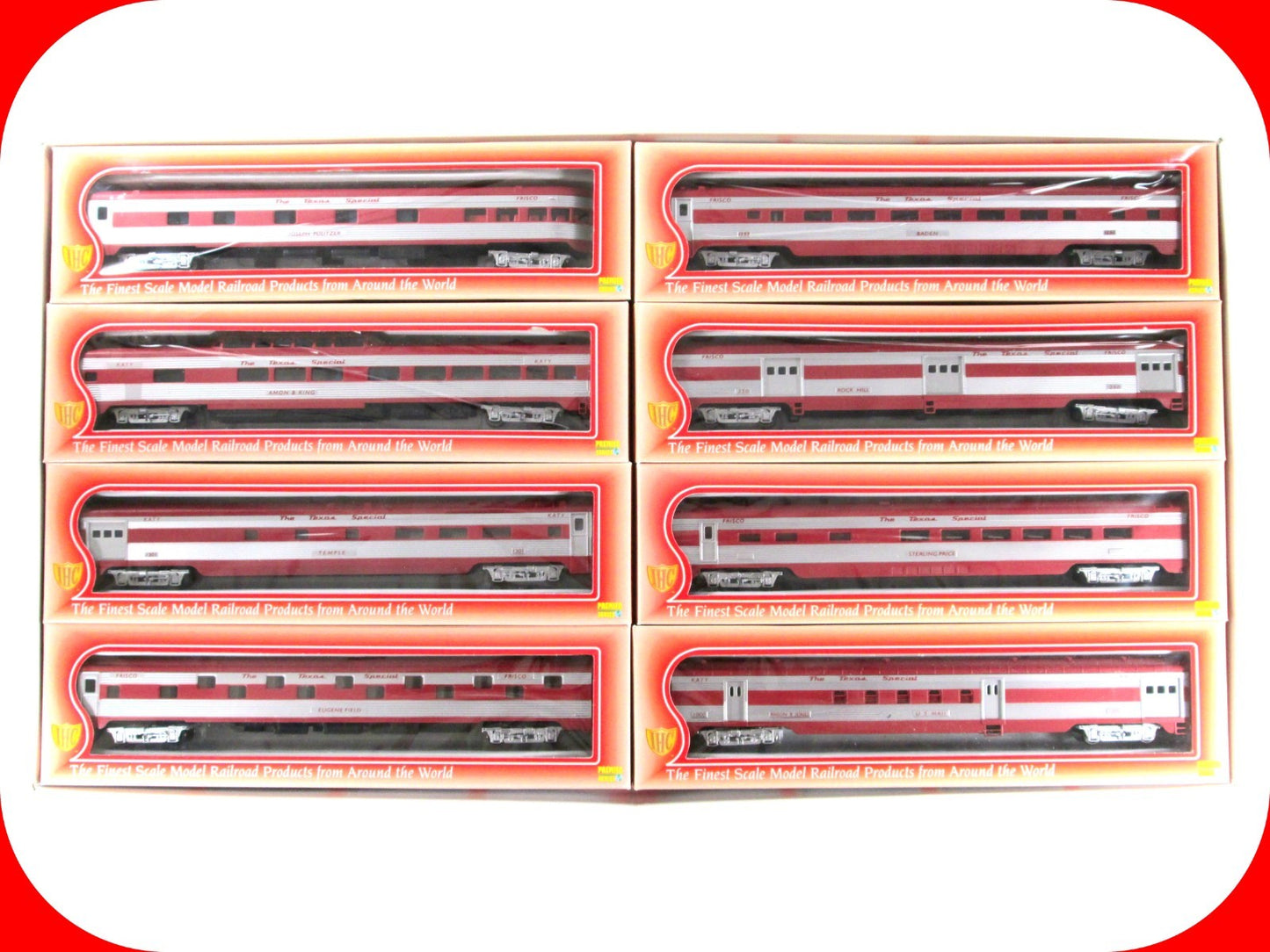 HO Scale *TEXAS SPECIAL* Passenger Set -IHC 47728 50023, Knuckle Cplr, Interiors