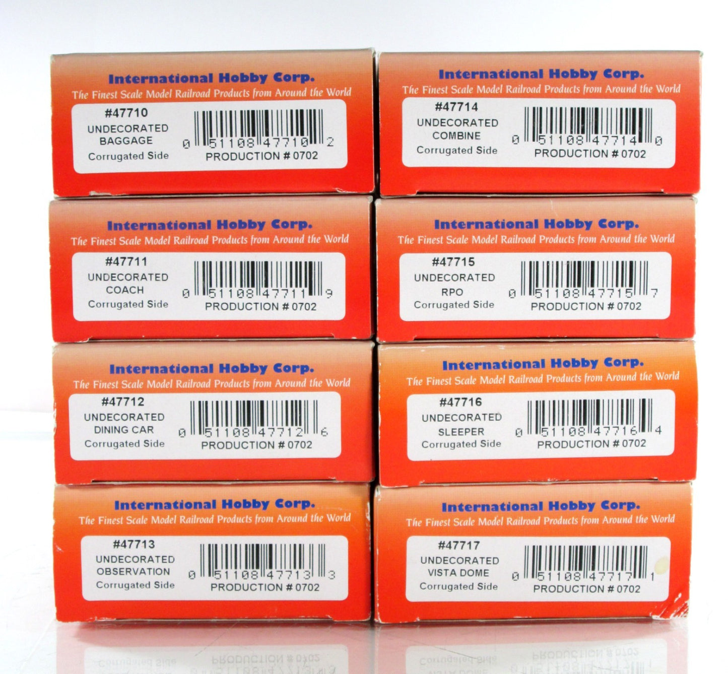 HO Scale ***UNDECORATED*** Lightweight Passenger Car 8-Pack Set ------ IHC 47718