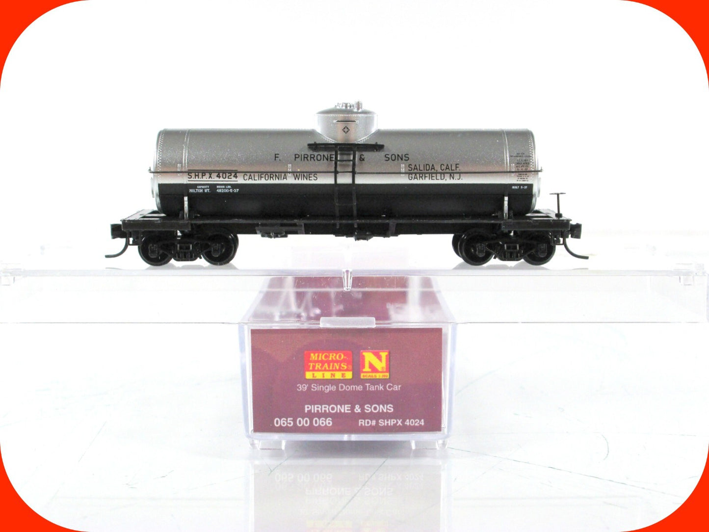 N Scale **PIRRONE & SONS WINE** Tank Car (Grape to Glass) -Micro Trains 06500066