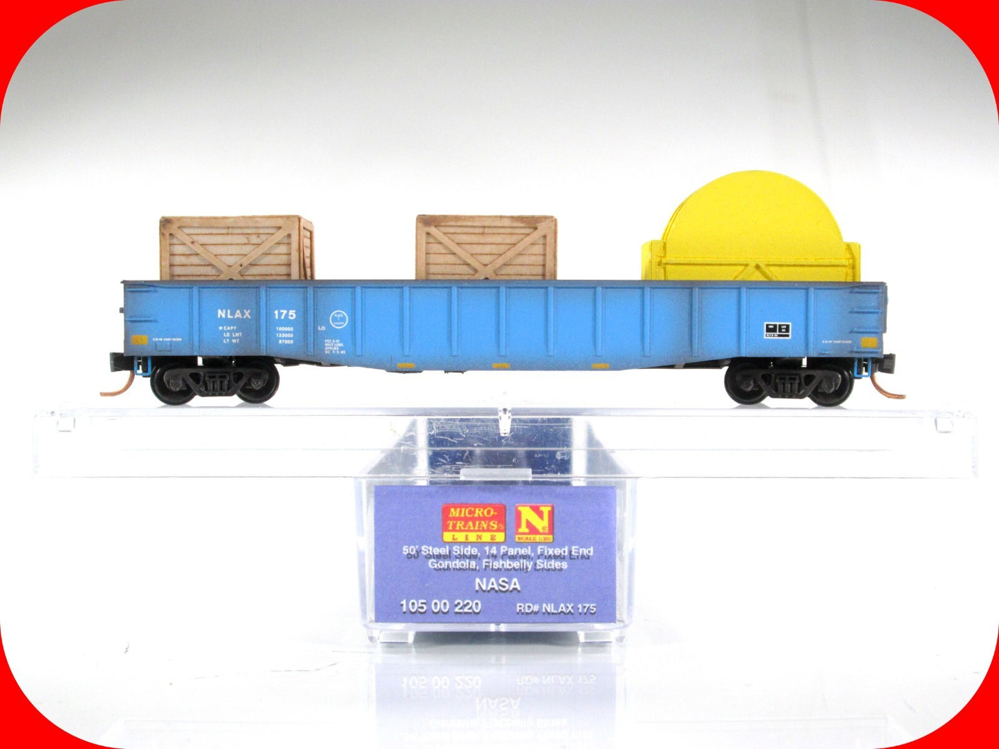 N Scale ***NASA** 50' Gondola, SRM Crate Loads, NLAX 175 - Micro Trains 10500220