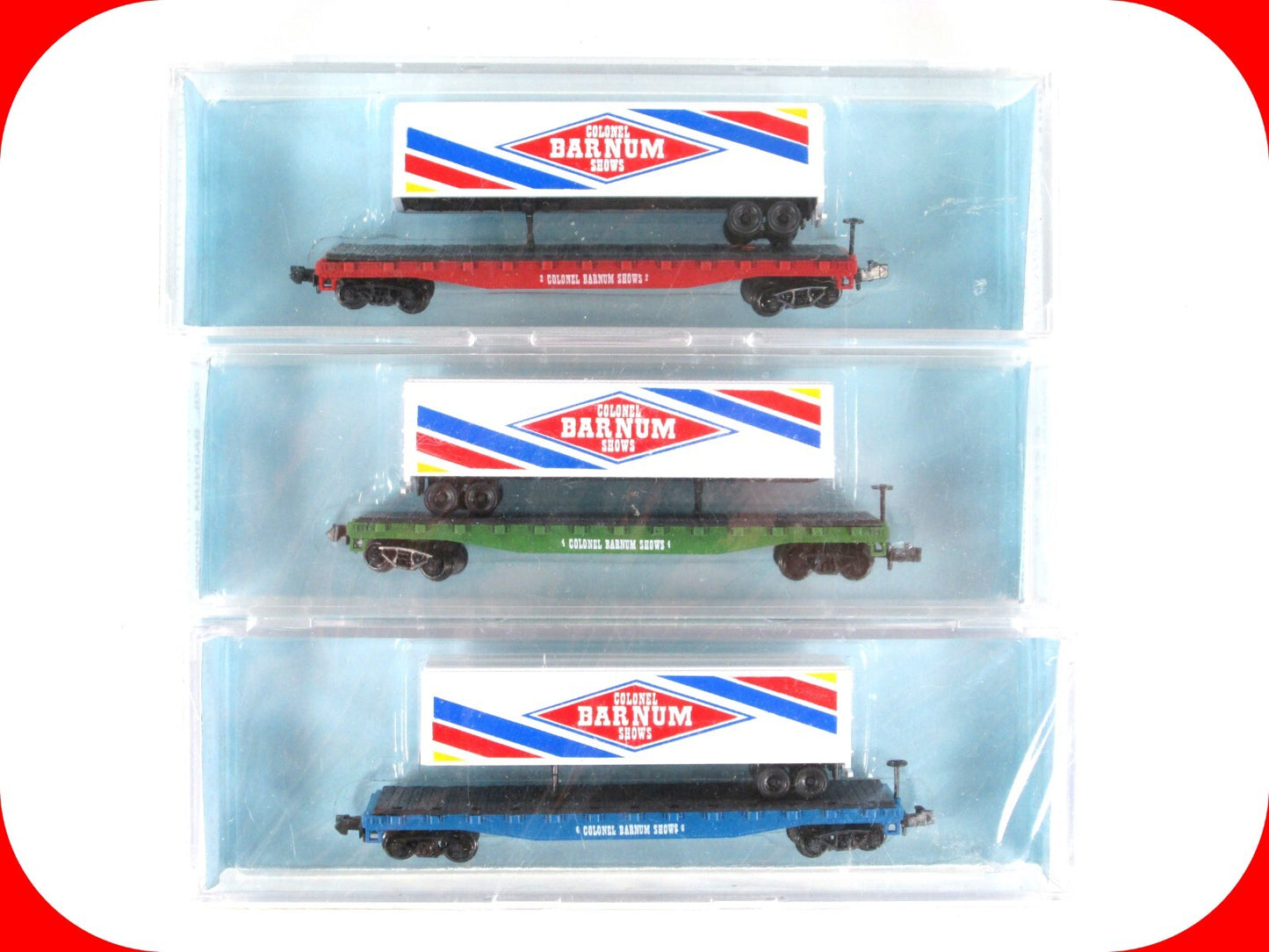 N Scale **COLONEL BARNUM SHOWS** TOFC Circus Set - Atlas, Premiere Editions 9312