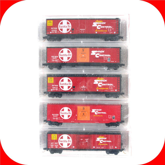 N Scale **SANTA FE - WESTERN ROAD** Box Car 5-Pack - Micro Trains Special **RARE