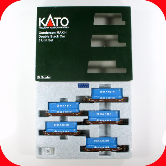 N Scale ***AOK, HANJIN*** Gunderson MAXI-I Well Stack Car #58101 - Kato 106-6155