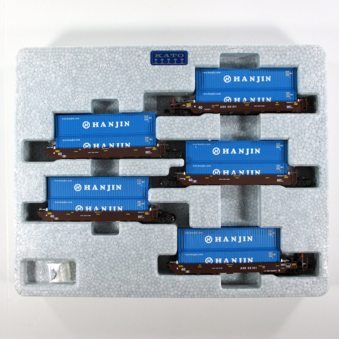 N Scale ***AOK, HANJIN*** Gunderson MAXI-I Well Stack Car #58101 - Kato 106-6155