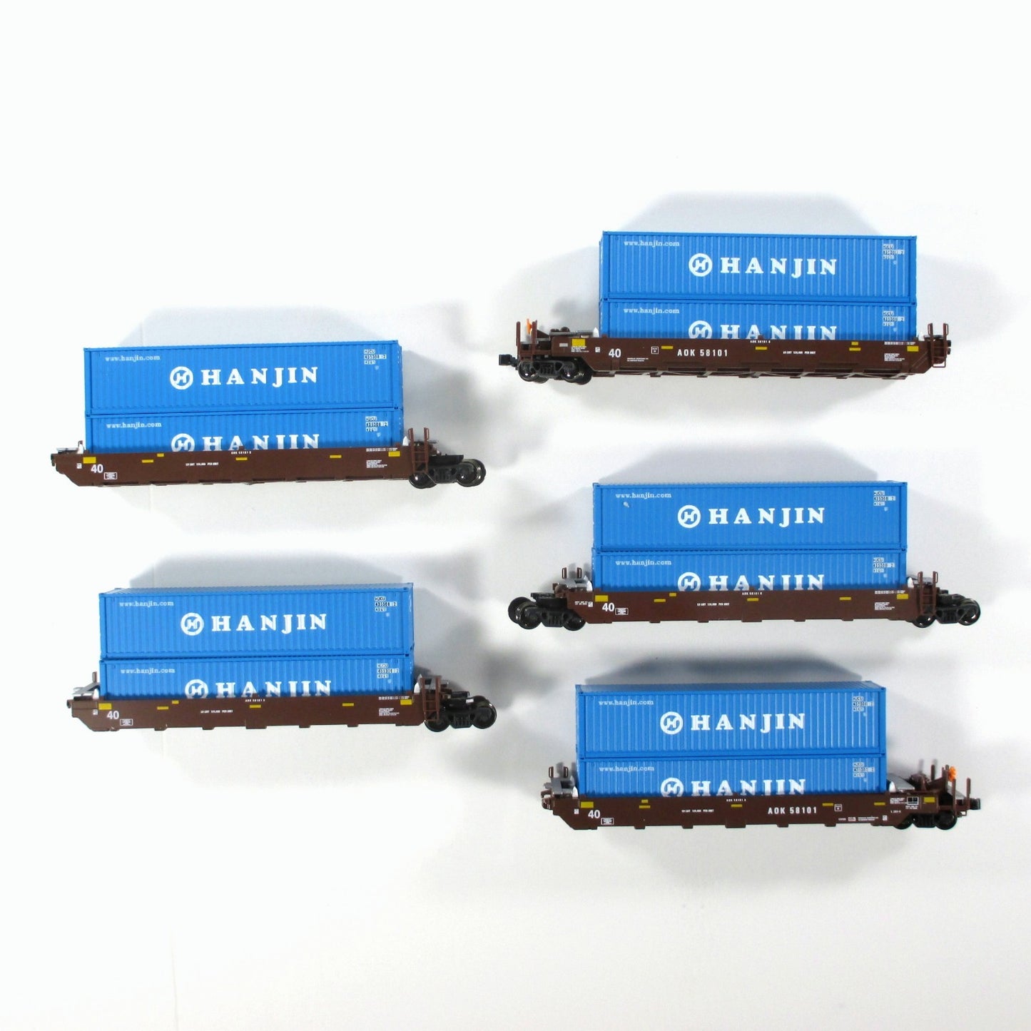 N Scale ***AOK, HANJIN*** Gunderson MAXI-I Well Stack Car #58101 - Kato 106-6155